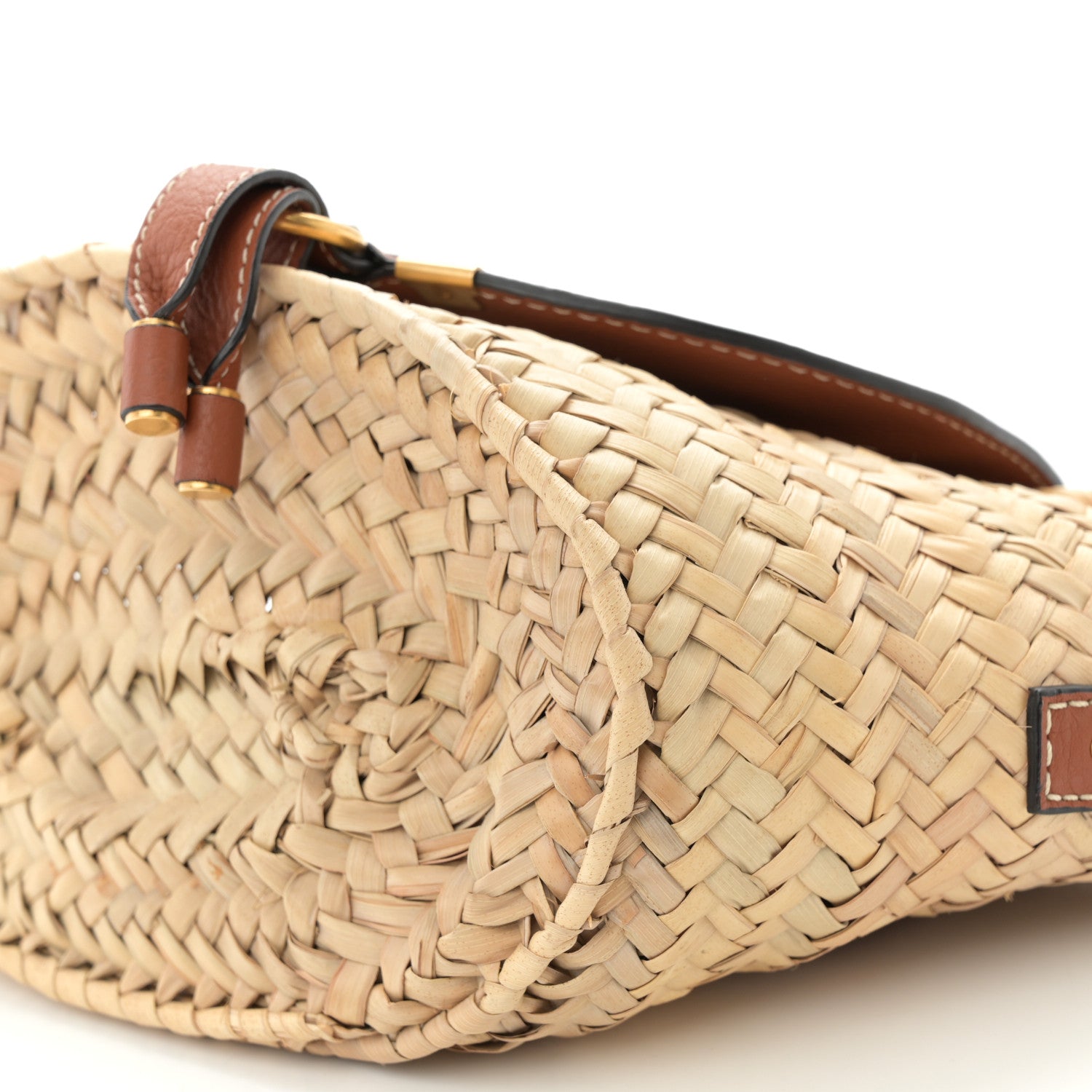 Chloe Raffia Calfskin Marcie Basket Tan 10 of 10