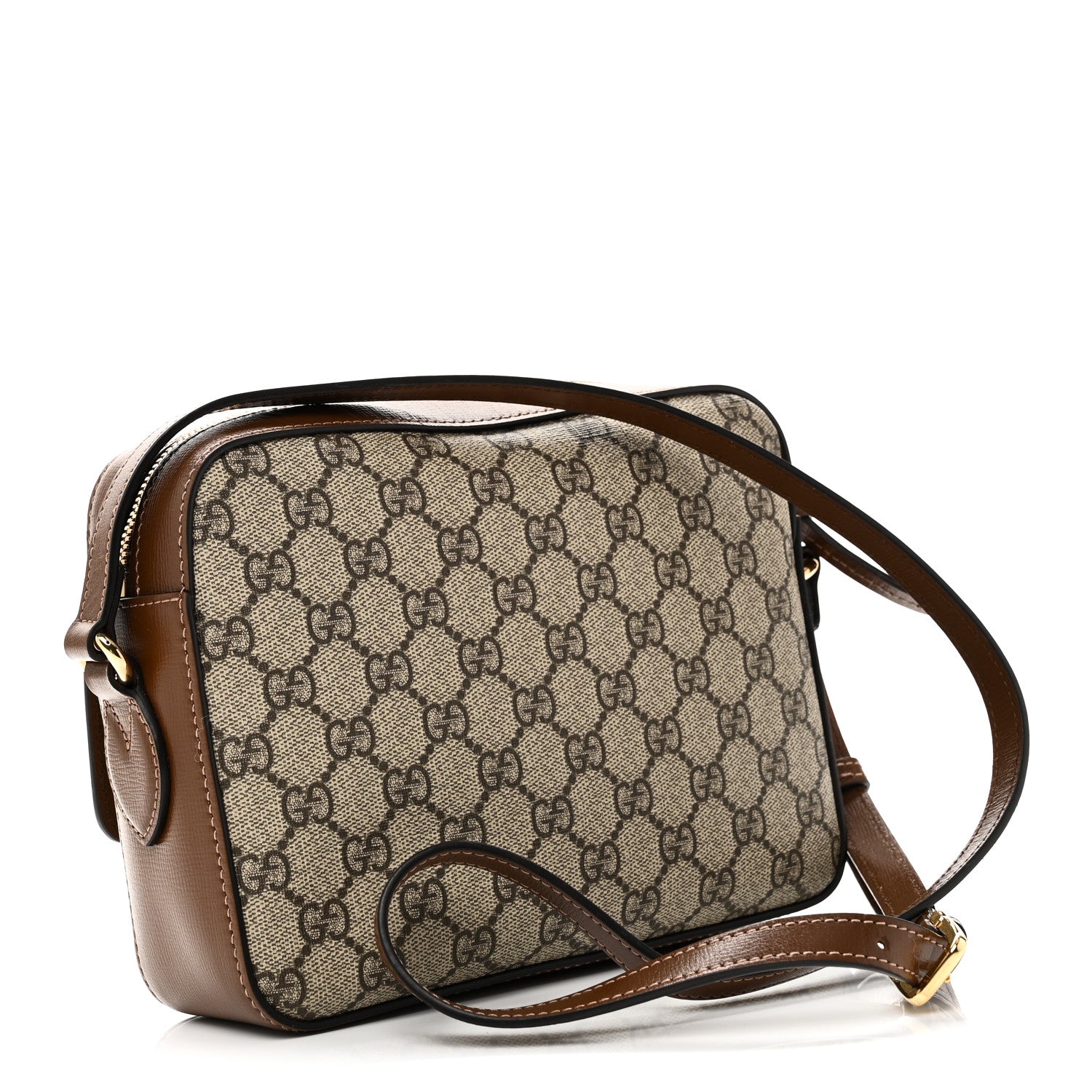 Gucci GG Supreme Monogram Small Horsebit 1955 Shoulder Bag Beige Brown Sugar 3 of 11