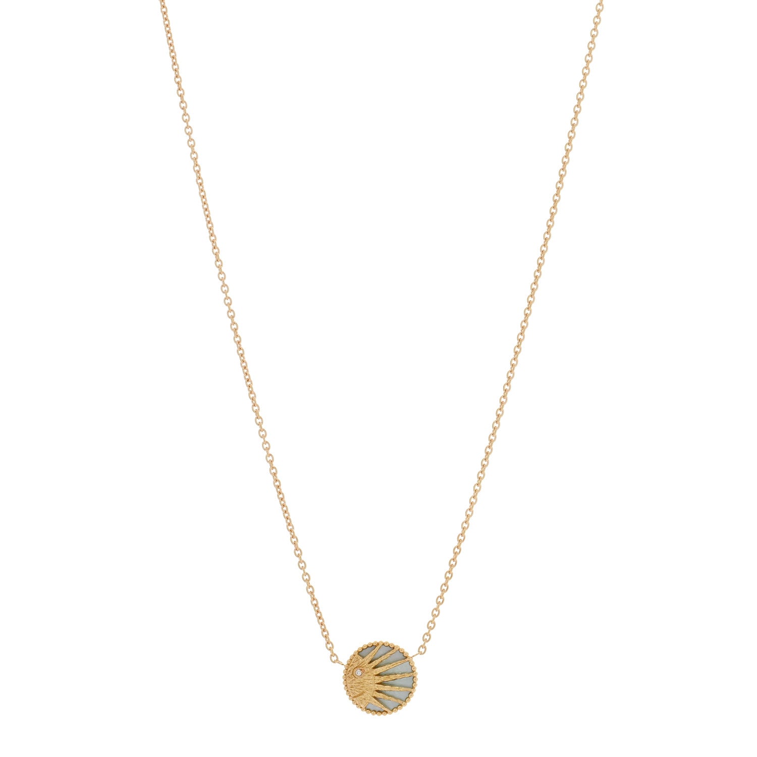 Christian Dior 18K Yellow Gold Platinum Diamond Black Onyx Mother of Pearl Rose Celeste Pendant Necklace 1 of 5