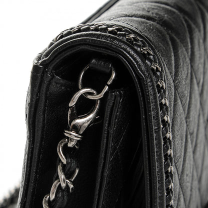 Chanel Calfskin Quilted Chain Around Boy Wallet On Removable Chain WOC Black 6 of 11