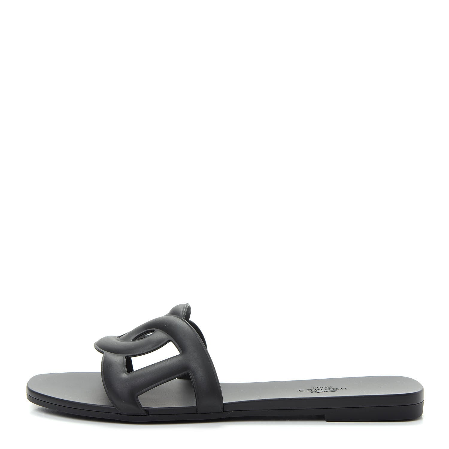 Hermes Rubber Aloha Sandals 38 Black 1 of 10