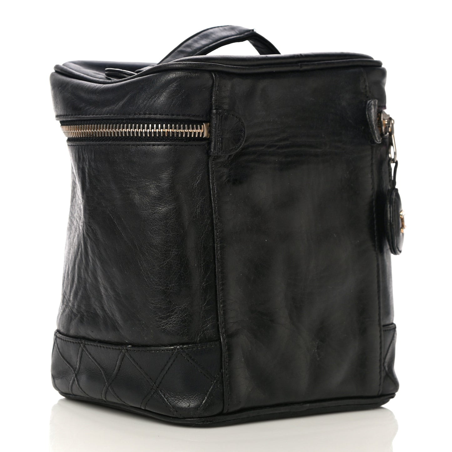 Lambskin Vanity Cosmetic Case Black