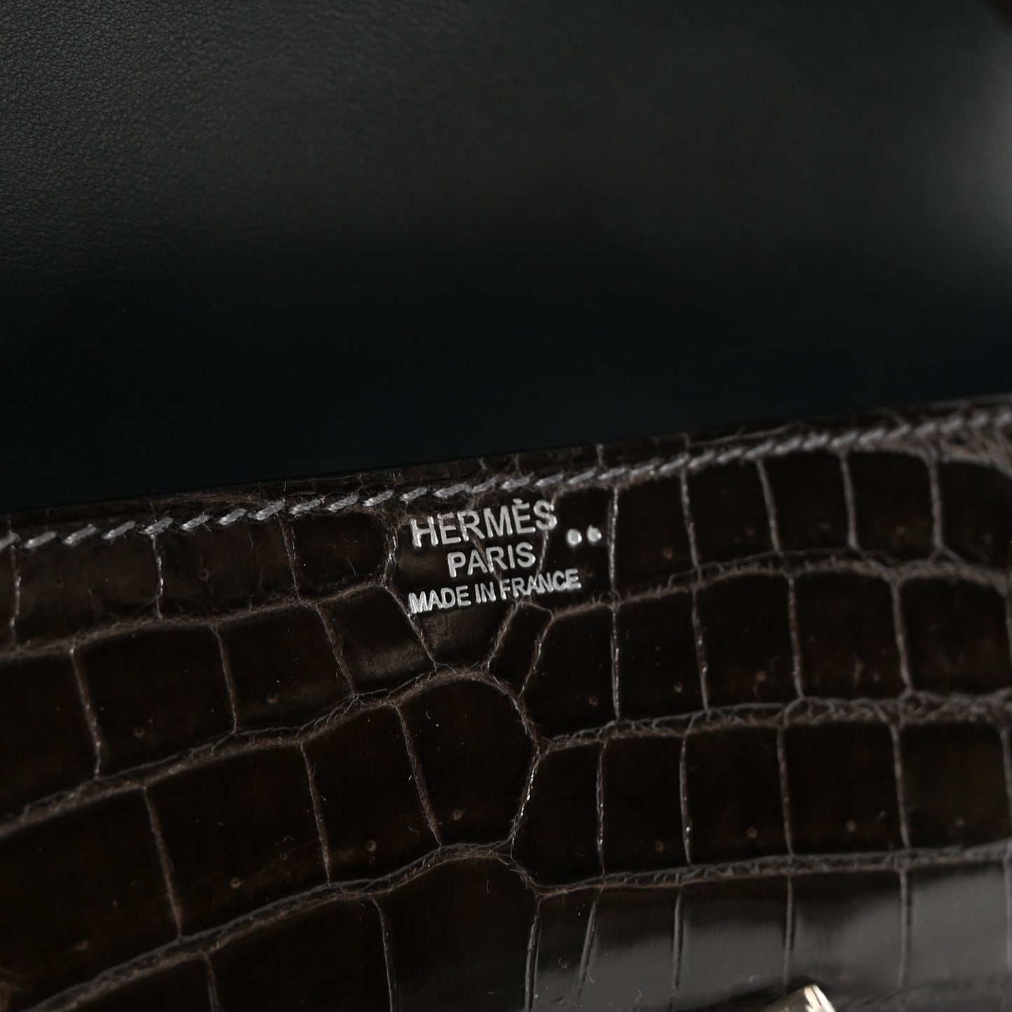 Shiny Niloticus Crocodile Egee Clutch Graphite