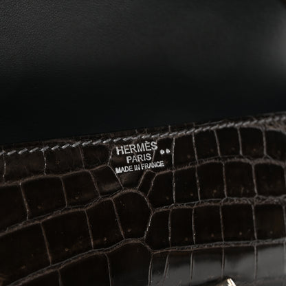 Hermes Shiny Niloticus Crocodile Egee Clutch Graphite 6 of 6