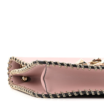 Valentino Garavani Vitello Groumette Small Rockstud Demilune Shoulder Bag Lipstick 8 of 10