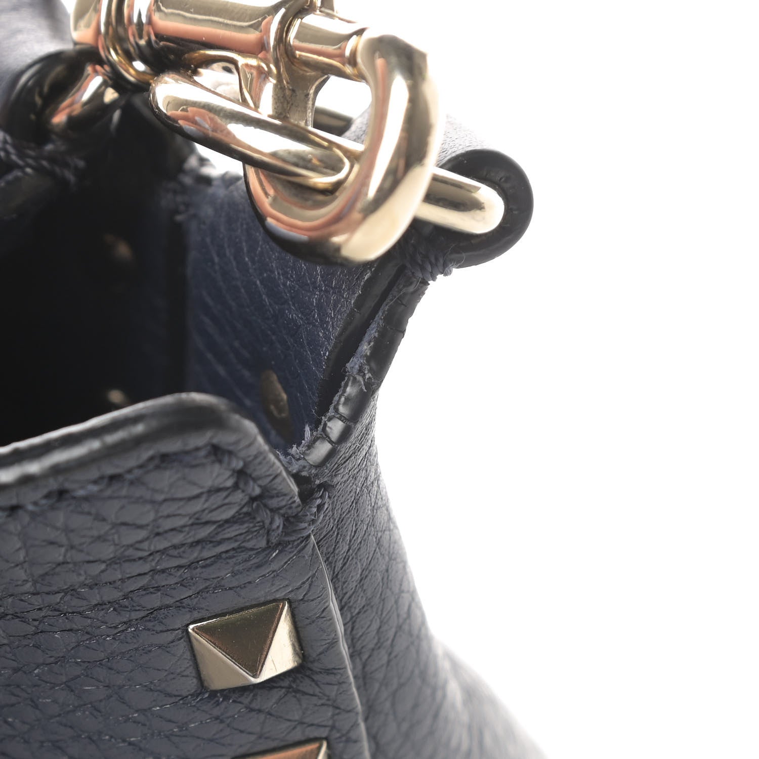 Valentino Garavani Pebbled Calfskin Mini Rockstud Flip-Lock Messenger Bag Marine 10 of 11