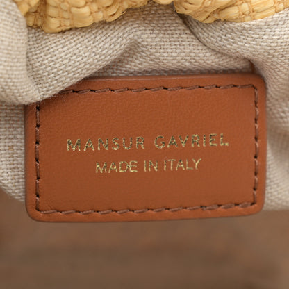 Mansur Gavriel Woven Raffia Mini Cloud Chain Clutch Natural 6 of 9