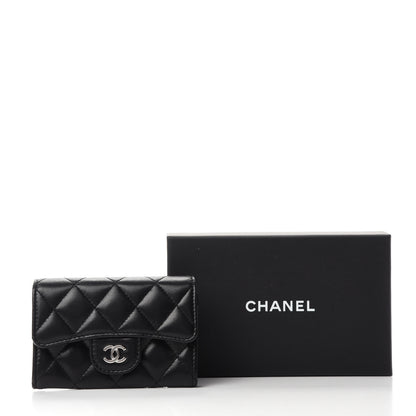 Chanel Lambskin Quilted Flap Card Holder Black 6 of 9