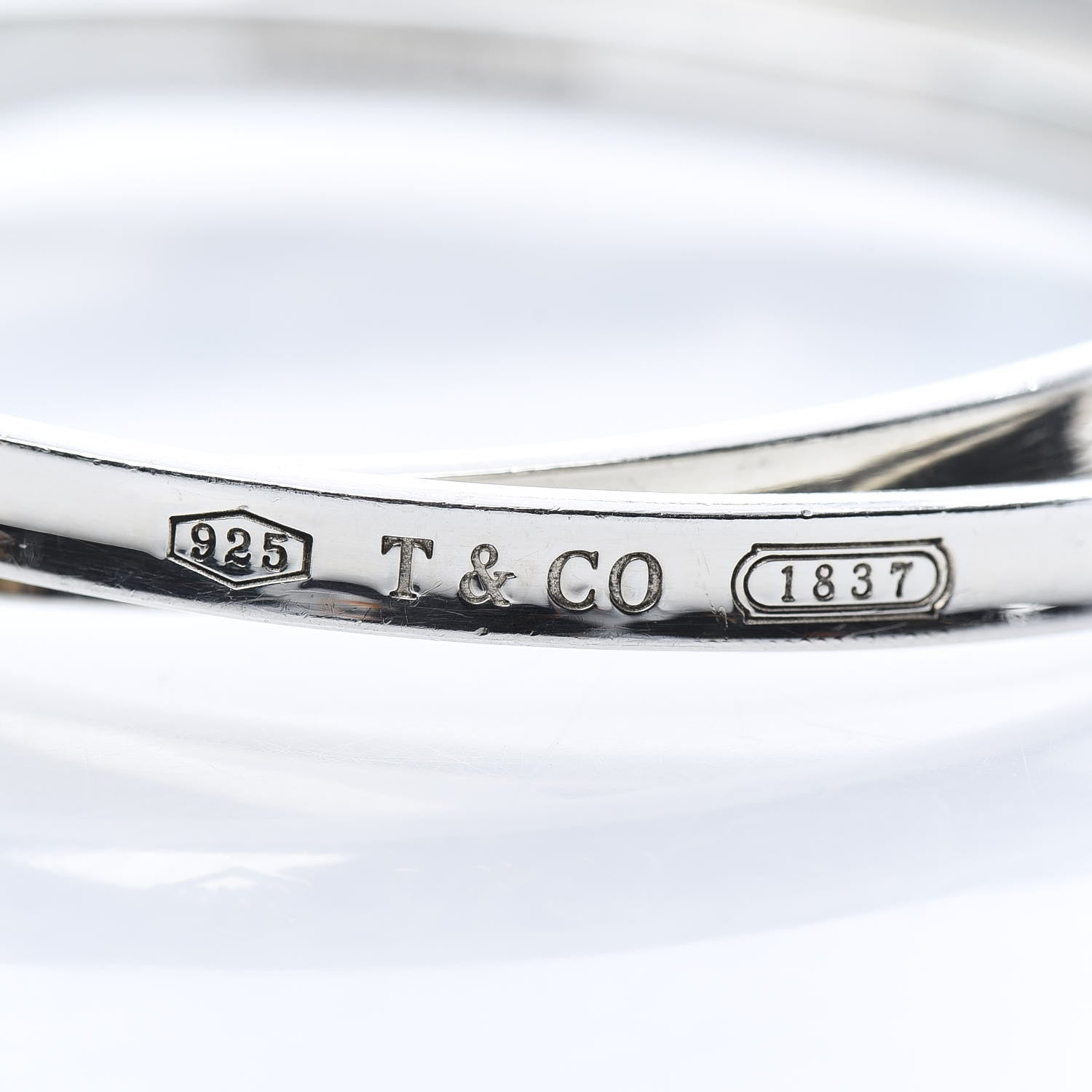 Tiffany Sterling Silver 1837 Interlocking Bangle Bracelet 4 of 8