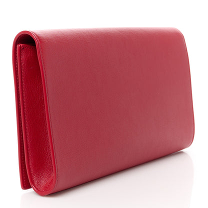 Saint Laurent Calfskin Monogram Large Belle De Jour Clutch Red 3 of 9