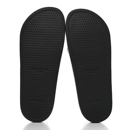 Givenchy Rubber Logo Marble Effect Mens Pool Slide Sandals 42 Black Yellow 5 of 8