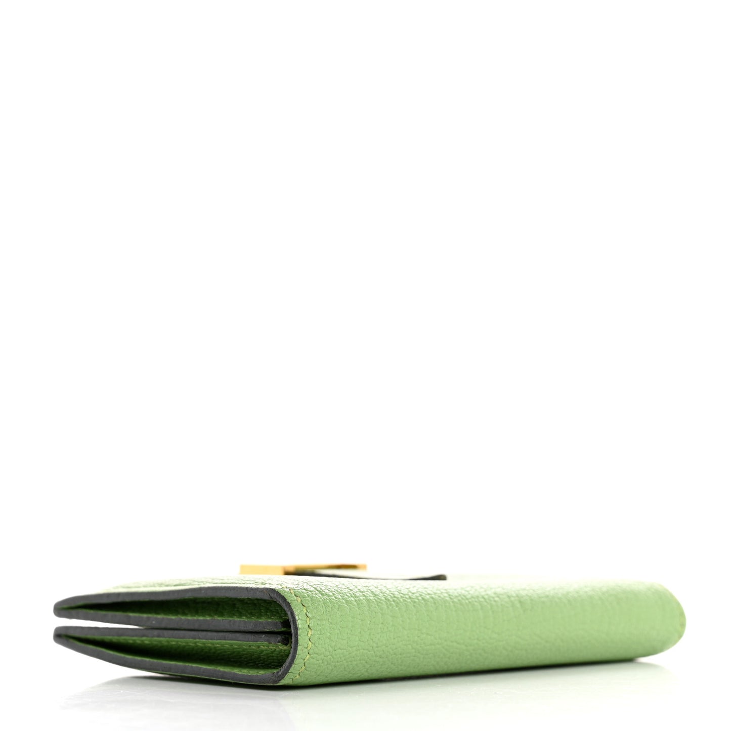 Chevre Mysore Bearn Card Holder Wallet Vert Criquet
