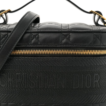 Christian Dior Lambskin Cannage Small Diortravel Vanity Case Black 8 of 12