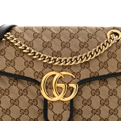 Gucci Monogram Matelasse Diagonal Small GG Marmont Shoulder Bag Beige Black 8 of 12