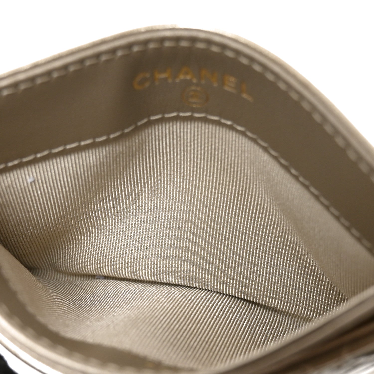 Chanel Metallic Aged Calfskin Quilted Reissue Card Holder Gold 5 of 7