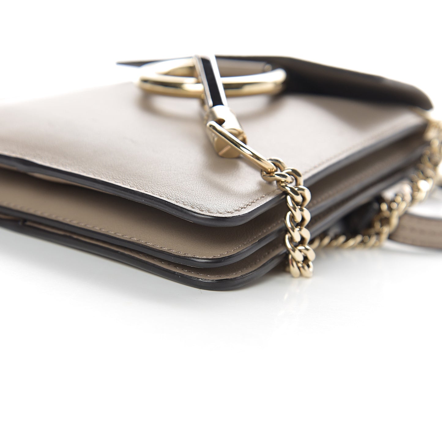 Suede Calfskin Mini Faye Bracelet Bag Motty Grey