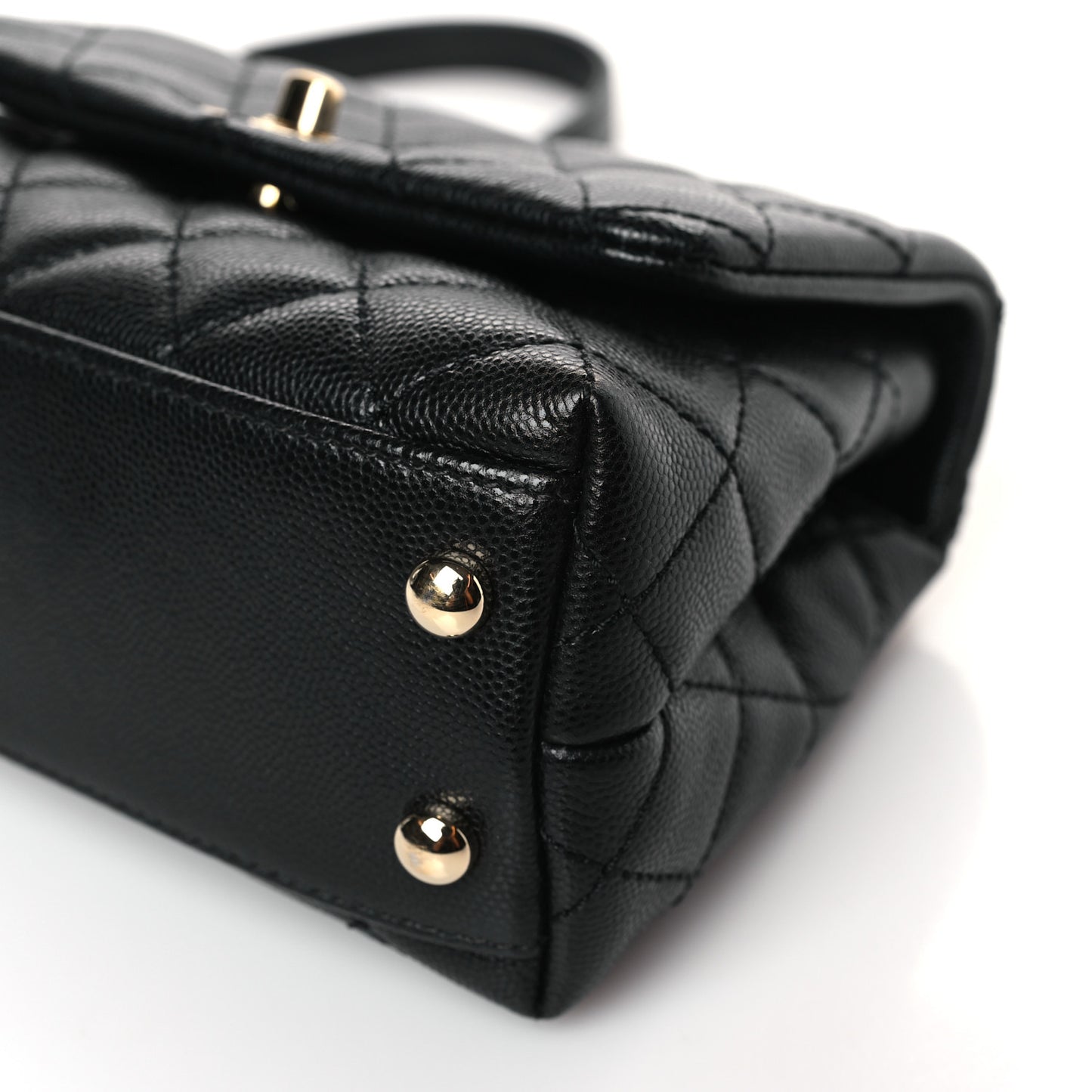 Caviar Quilted Extra Mini Coco Handle Flap Black