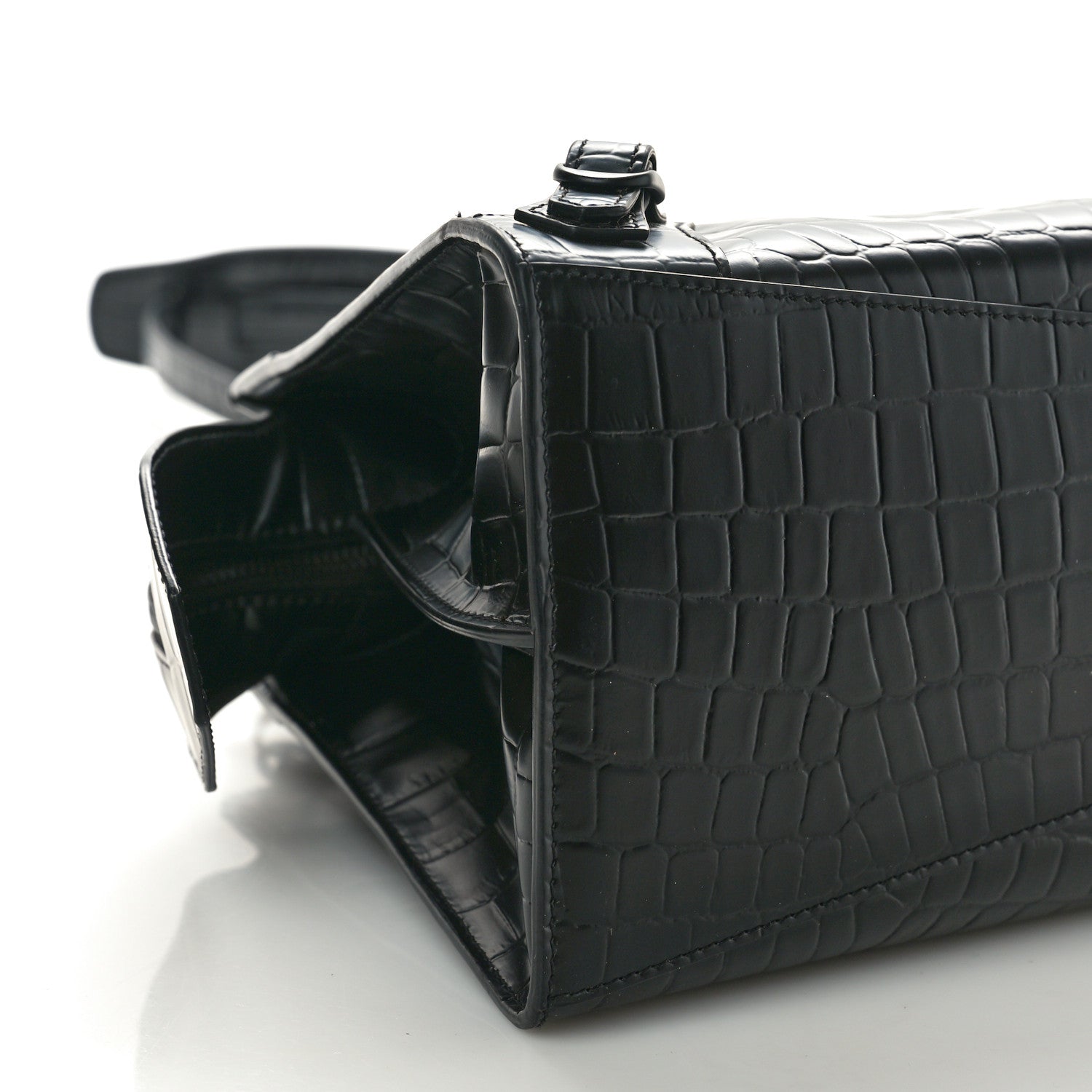 Balenciaga Semi Shiny Calfskin Crocodile Embossed Neo Classic Black Hardware S City Black 9 of 10