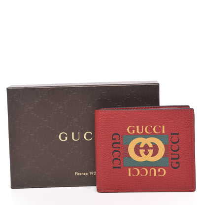 Gucci Calfskin Logo Bi-Fold Wallet Red 9 of 9