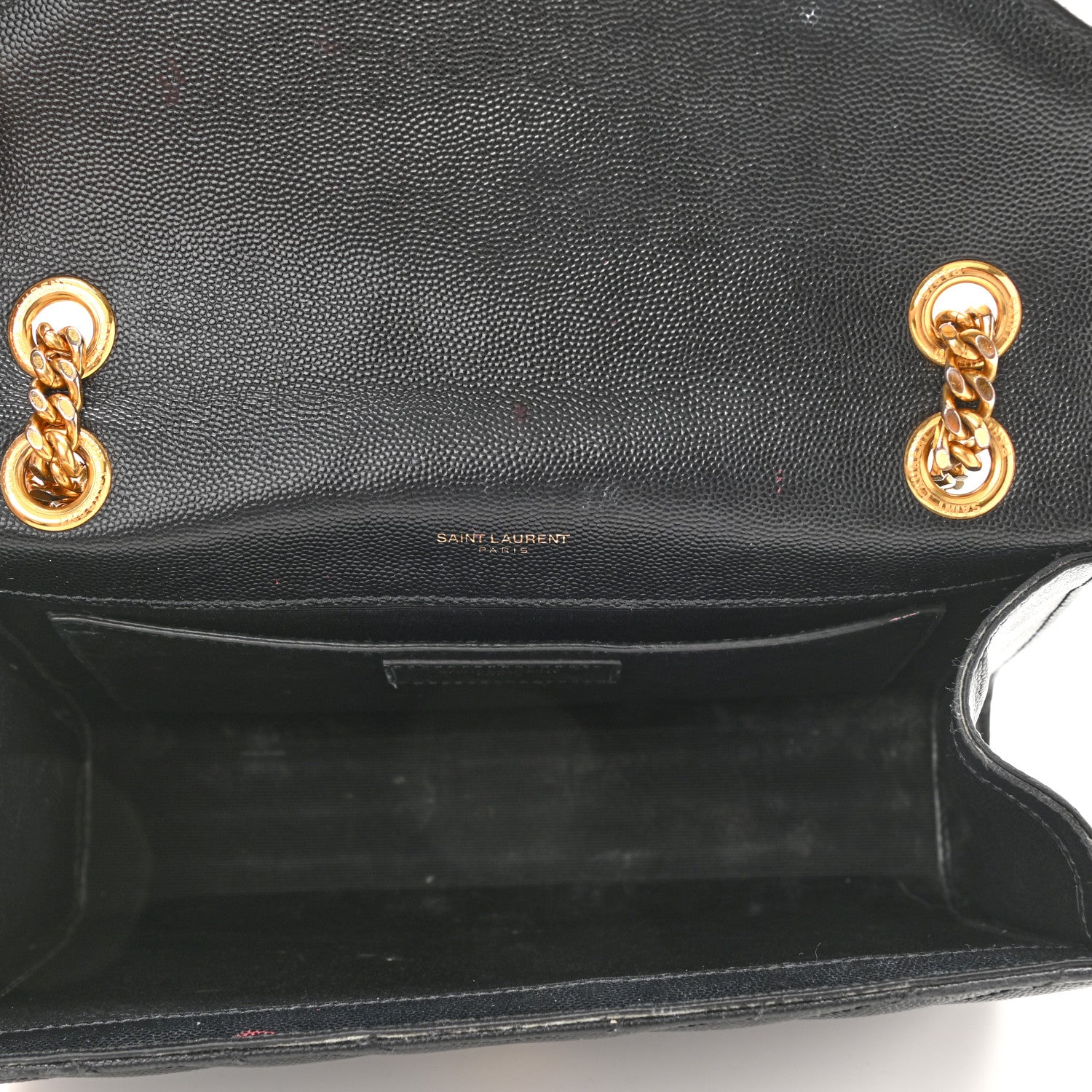 Saint Laurent Grain De Poudre Matelasse Chevron Medium Monogram Satchel Black 5 of 19
