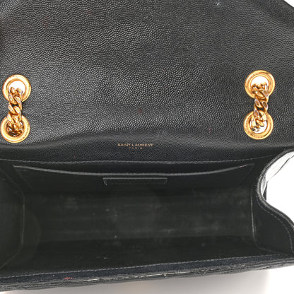 Saint Laurent Grain De Poudre Matelasse Chevron Medium Monogram Satchel Black 5 of 19