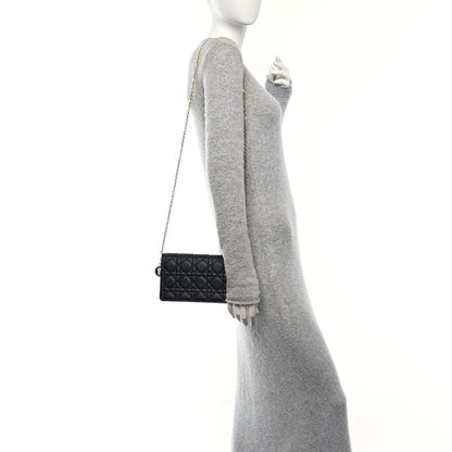 Christian Dior Lambskin Cannage Lady Dior Pouch Black 2 of 13
