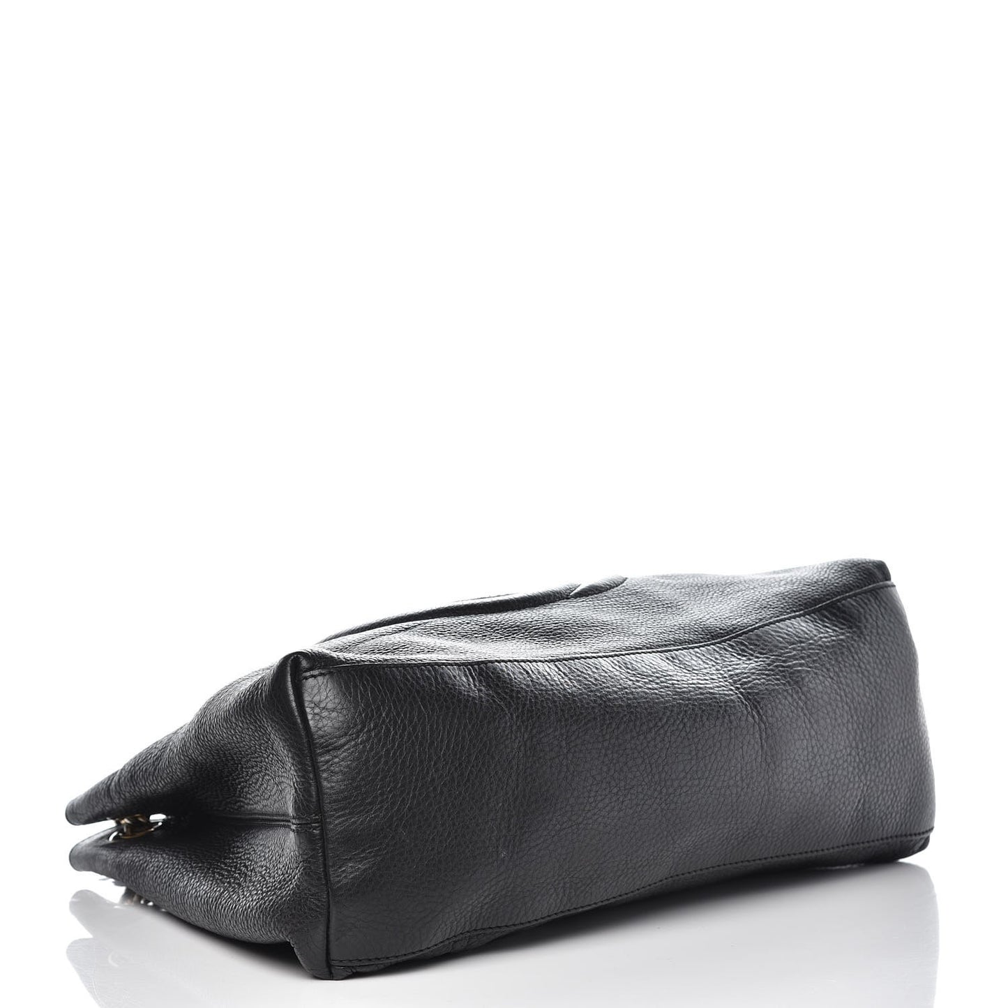 Pebbled Calfskin Medium Soho Chain Shoulder Bag Black