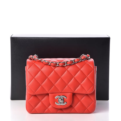 Chanel Lambskin Quilted Mini Square Flap Light Red 12 of 12