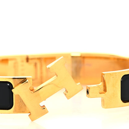 Hermes Enamel Narrow Clic Clac H Bracelet PM Black 4 of 5