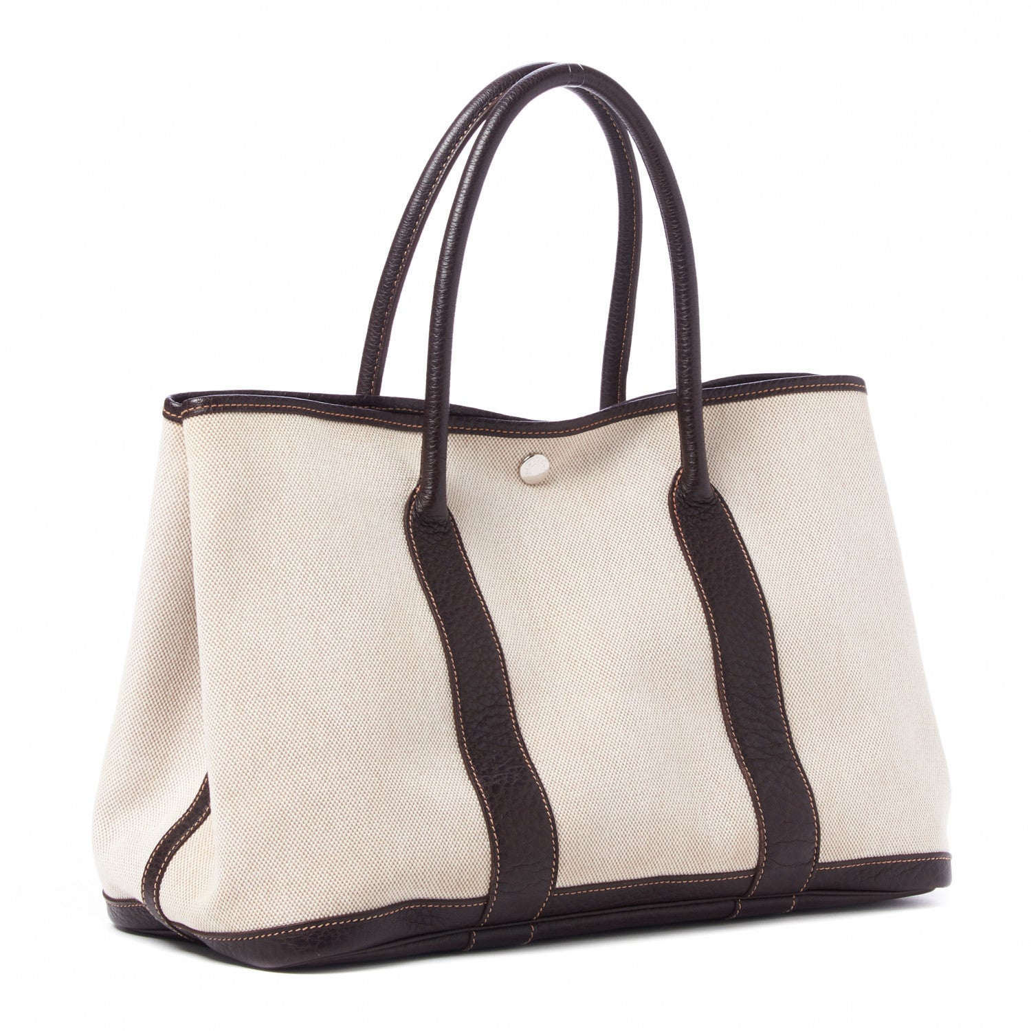 Hermes Buffle Skipper Toile Garden Party 36 MM Tote Marron Fonce 2 of 7