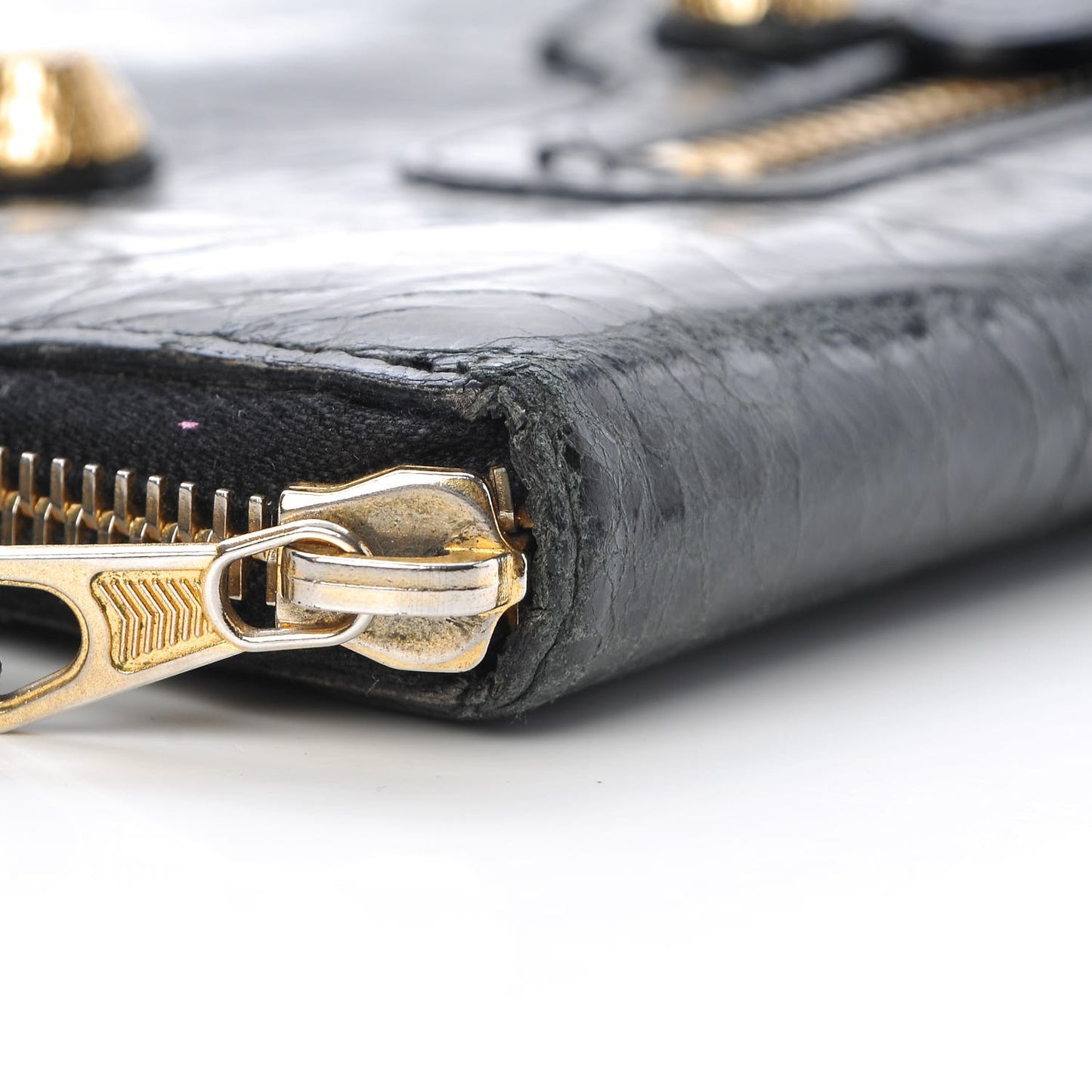 Agneau Giant 12 Gold Hardware Compagnon Wallet Black