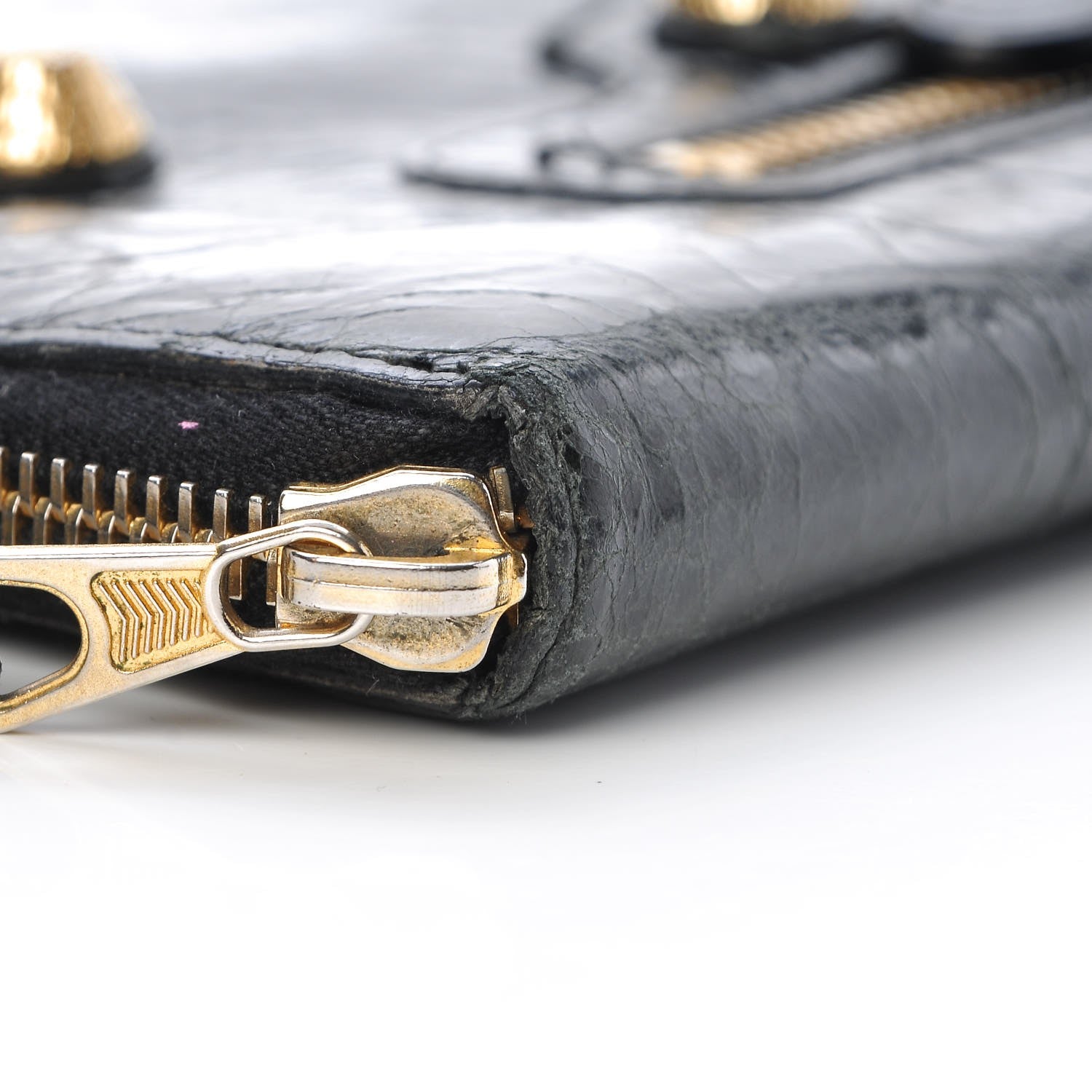 Balenciaga Agneau Giant 12 Gold Hardware Compagnon Wallet Black 7 of 13