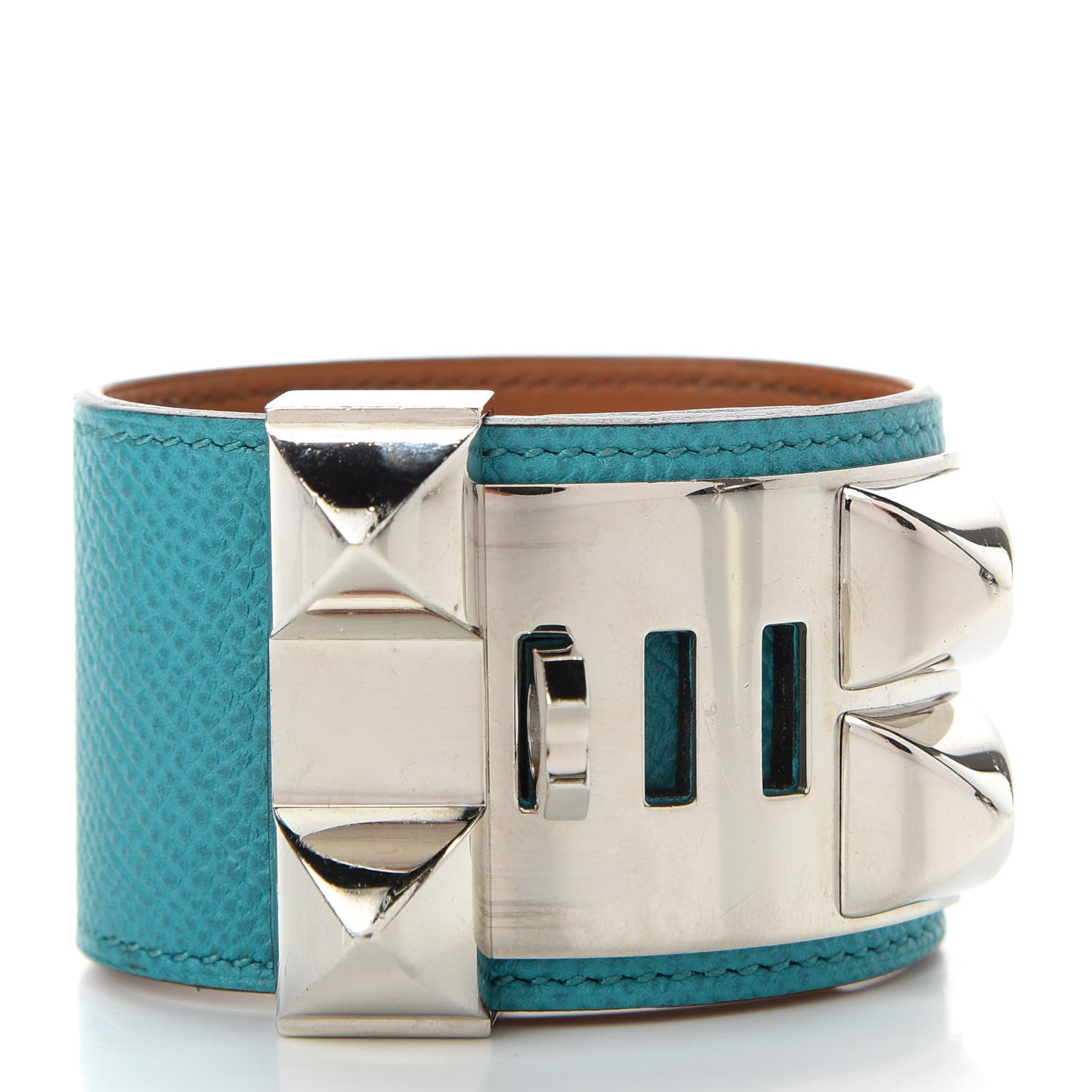 Hermes Epsom Collier de Chien CDC Bracelet S Bleu Paon 3 of 7