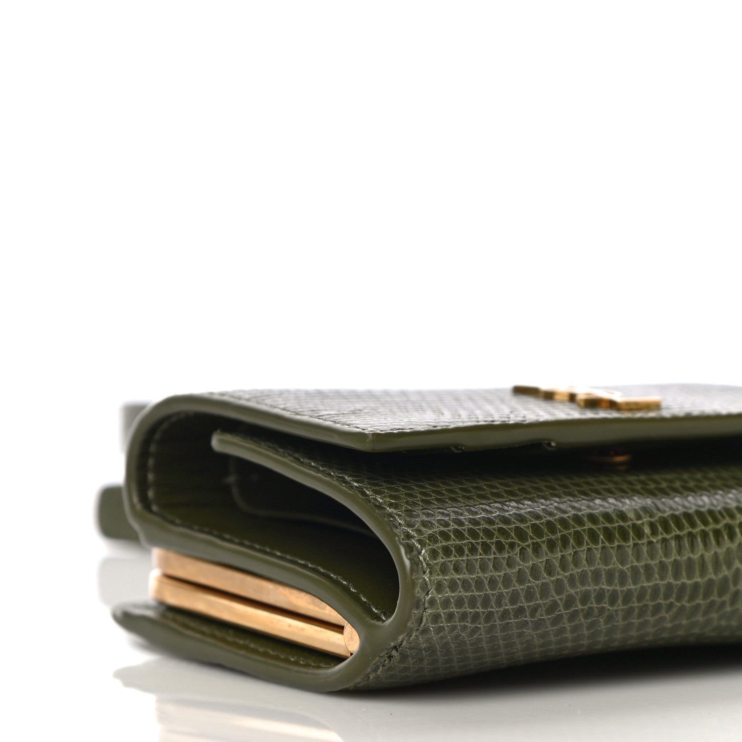 Saint Laurent Lizard Monogram Rider Bag Military Green 9 of 10