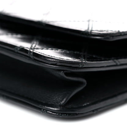 Chanel Lambskin Diamond Stitched Wallet On Chain WOC Black 10 of 23