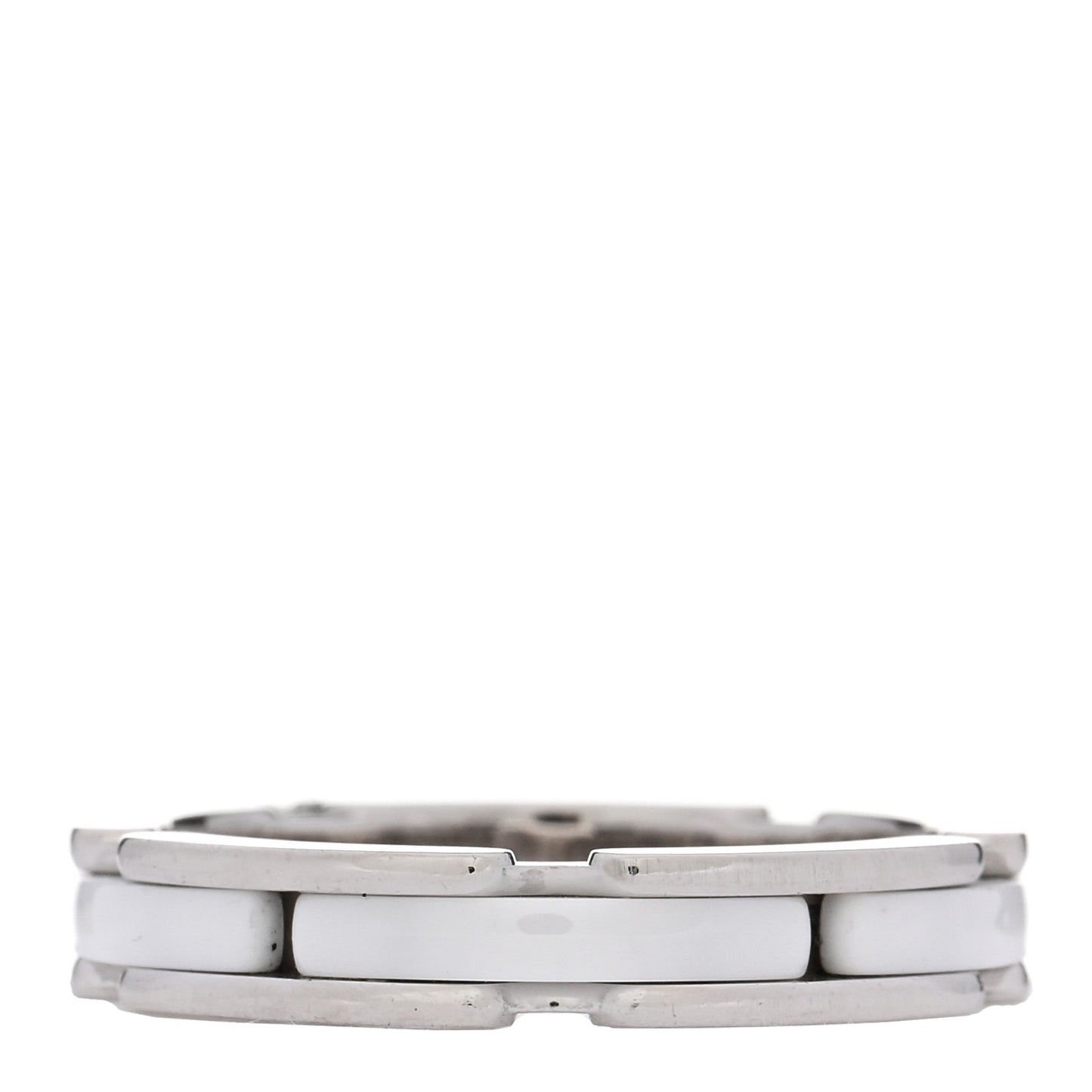 18K White Gold Ceramic Diamond Slim Ultra Ring 56 7.5 White