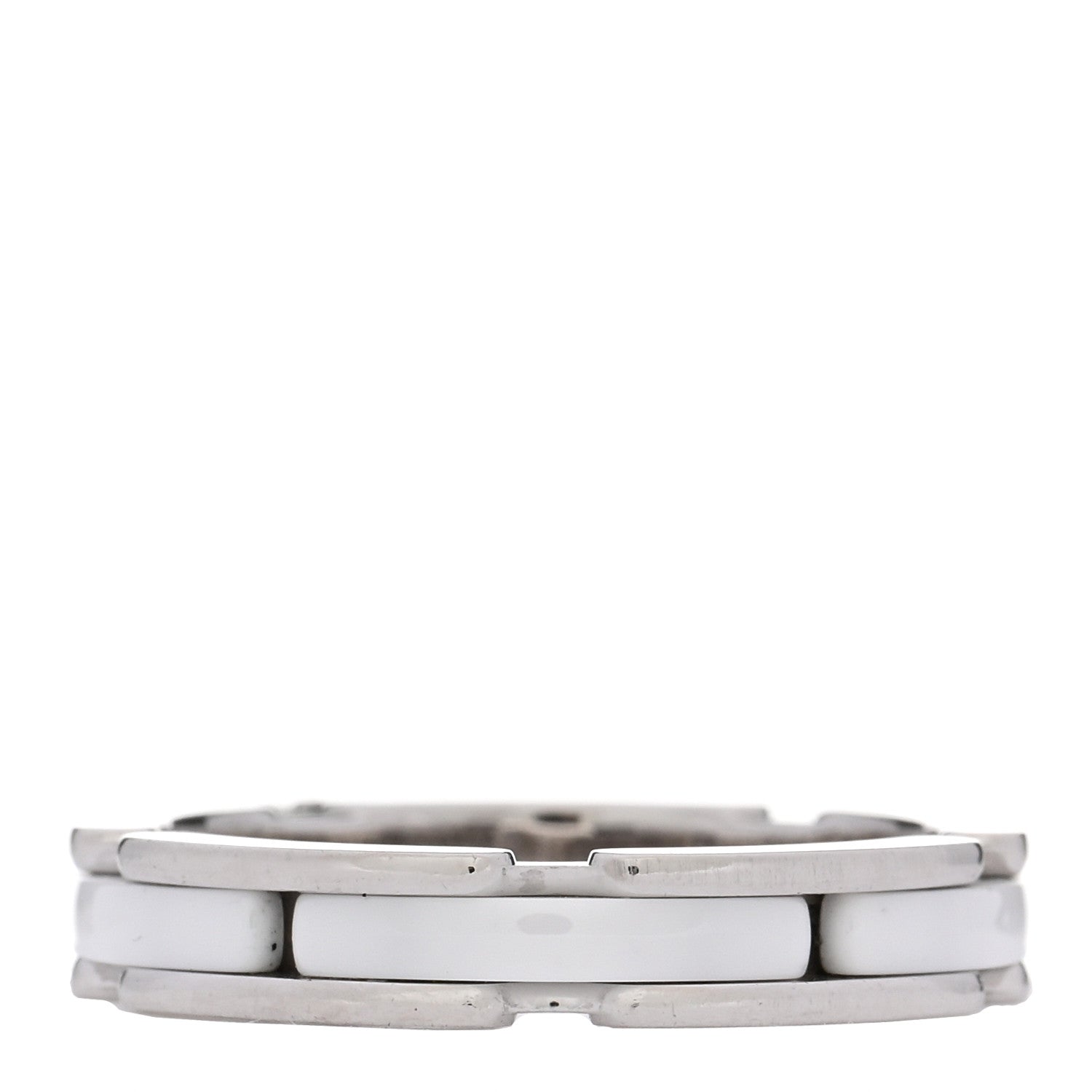 Chanel 18K White Gold Ceramic Diamond Slim Ultra Ring 56 7.5 White 3 of 5