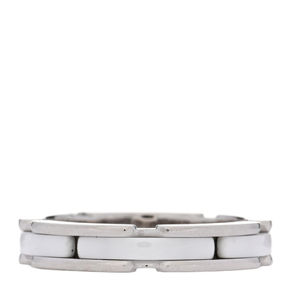 Chanel 18K White Gold Ceramic Diamond Slim Ultra Ring 56 7.5 White 3 of 5