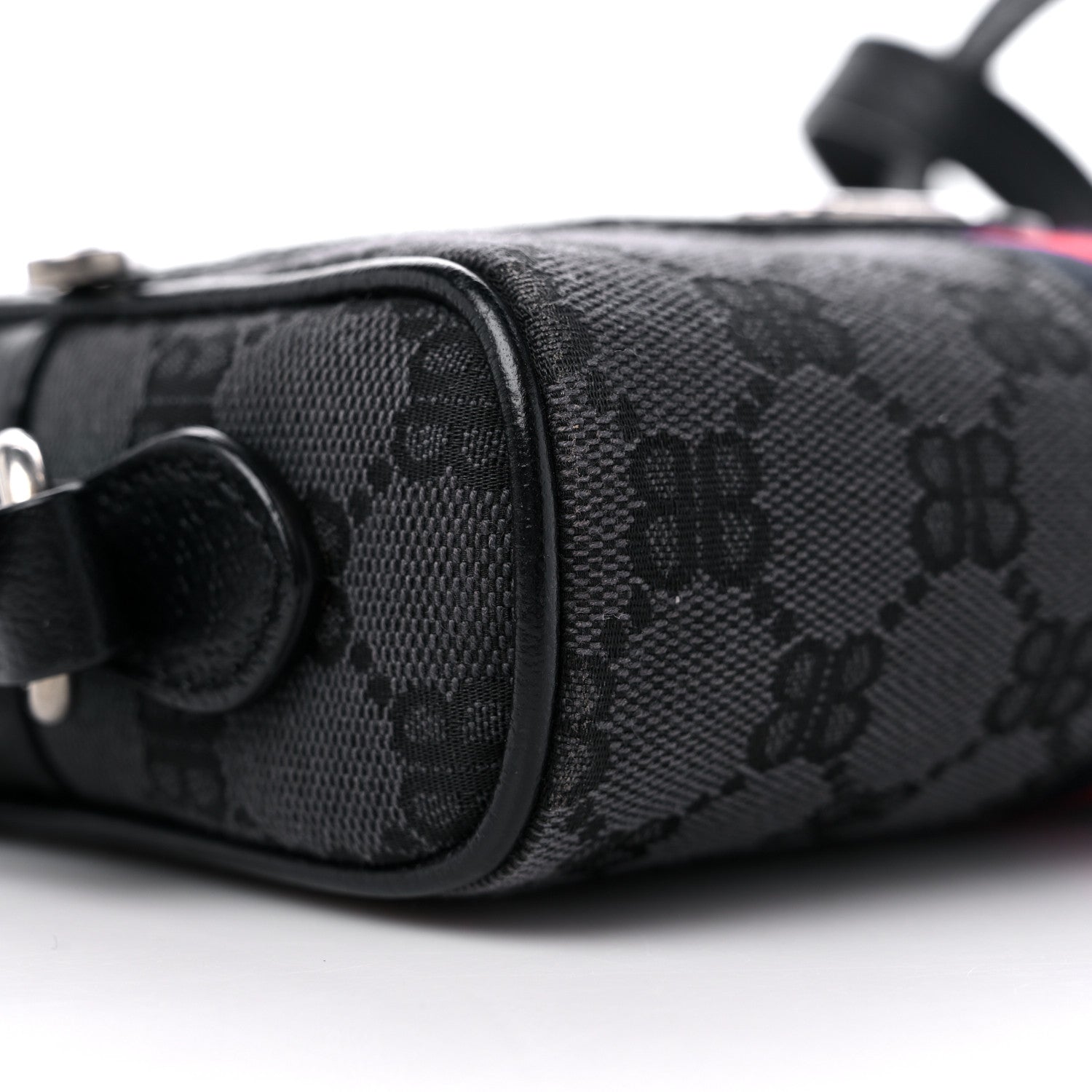 Gucci X BALENCIAGA BB Monogram Web Mini Ophidia Shoulder Bag Black 8 of 10