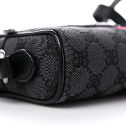 Gucci X BALENCIAGA BB Monogram Web Mini Ophidia Shoulder Bag Black 8 of 10