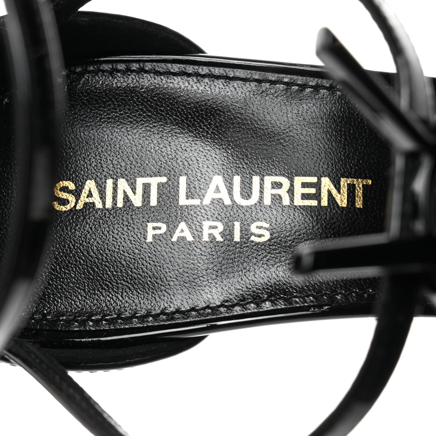 Saint Laurent Patent Cassandra 100 Sandals 38 Black 7 of 8