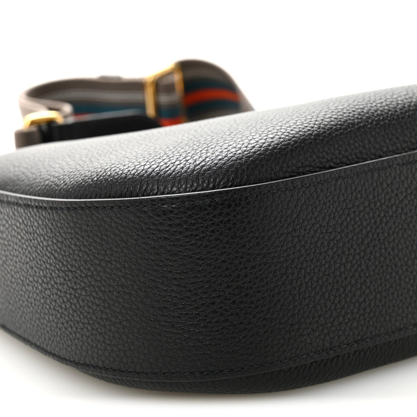 Vitello Phenix Small Zippered Messenger Hobo Black