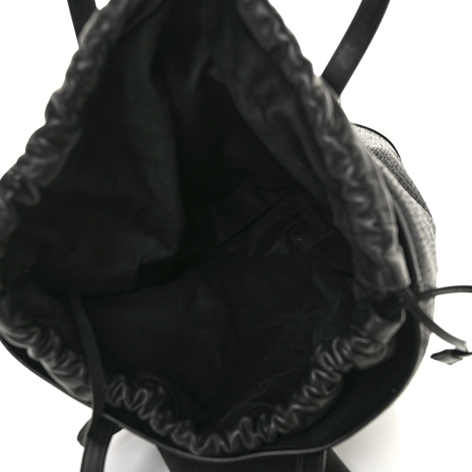 Saint Laurent Linen Canvas Teddy Shopping Bag Black 7 of 16