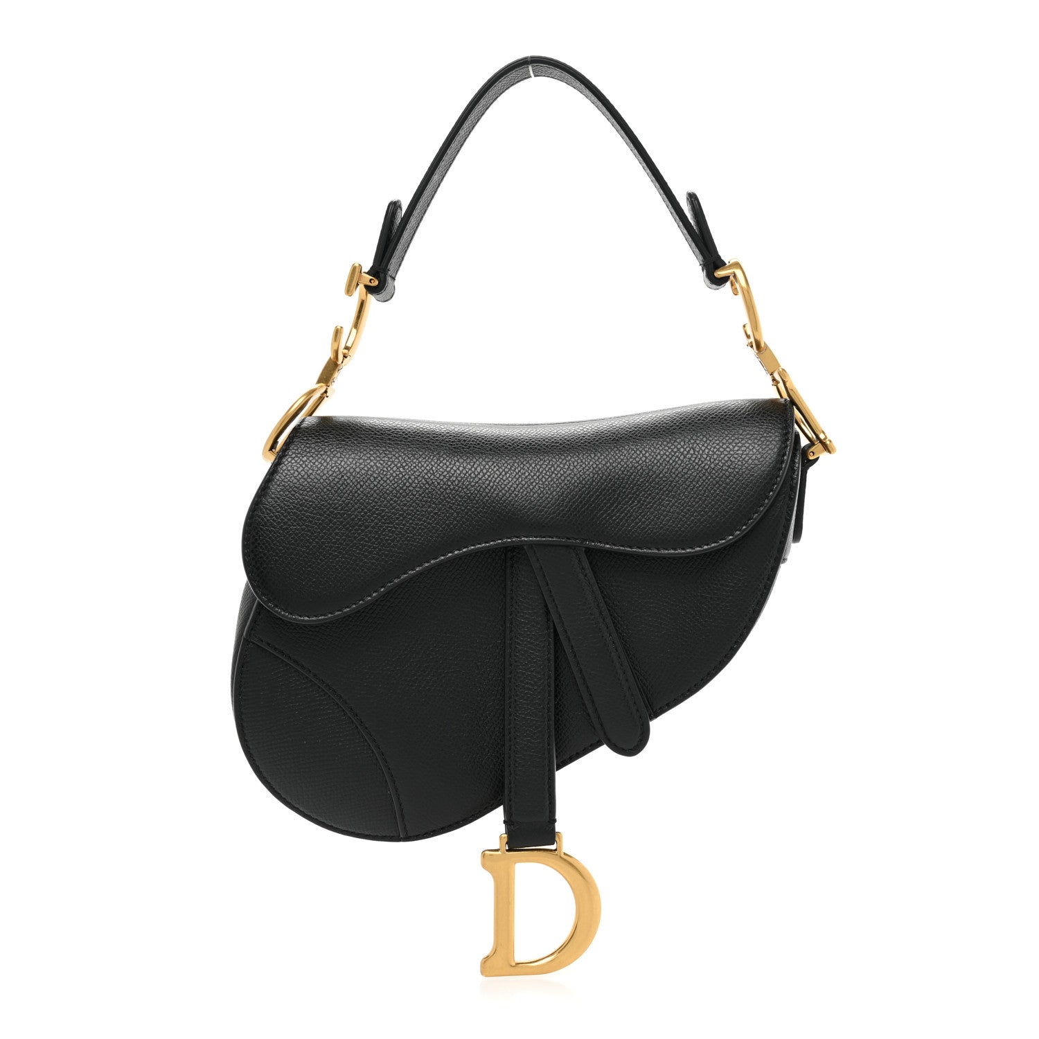 Christian Dior Grained Calfskin Mini Saddle Bag Black 1 of 10