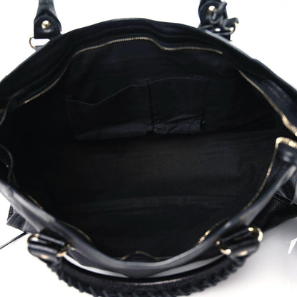 Balenciaga Chevre Gold Metallic Edge Hardware City Black 7 of 10