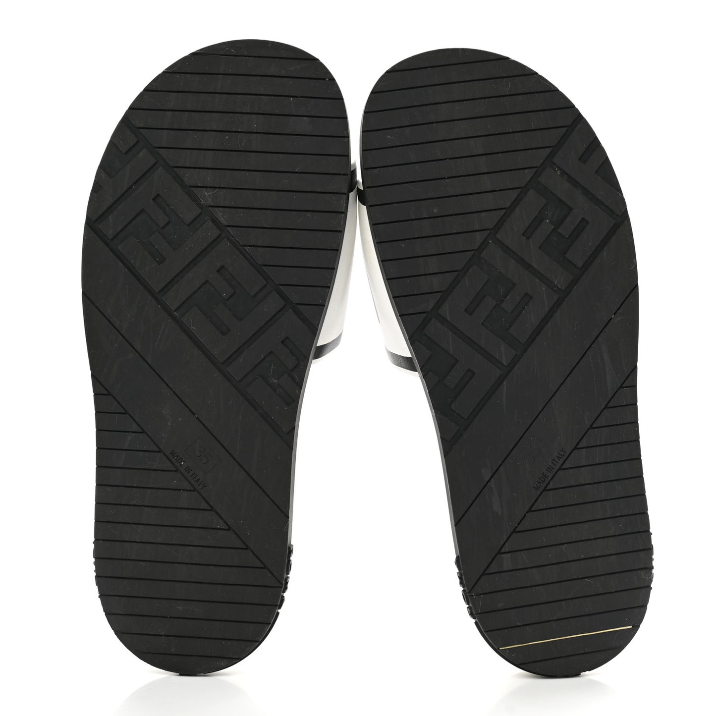 X JOSHUA VIDES Roma Calfskin Fussbetts Slide Sandals 35 Snow White Black