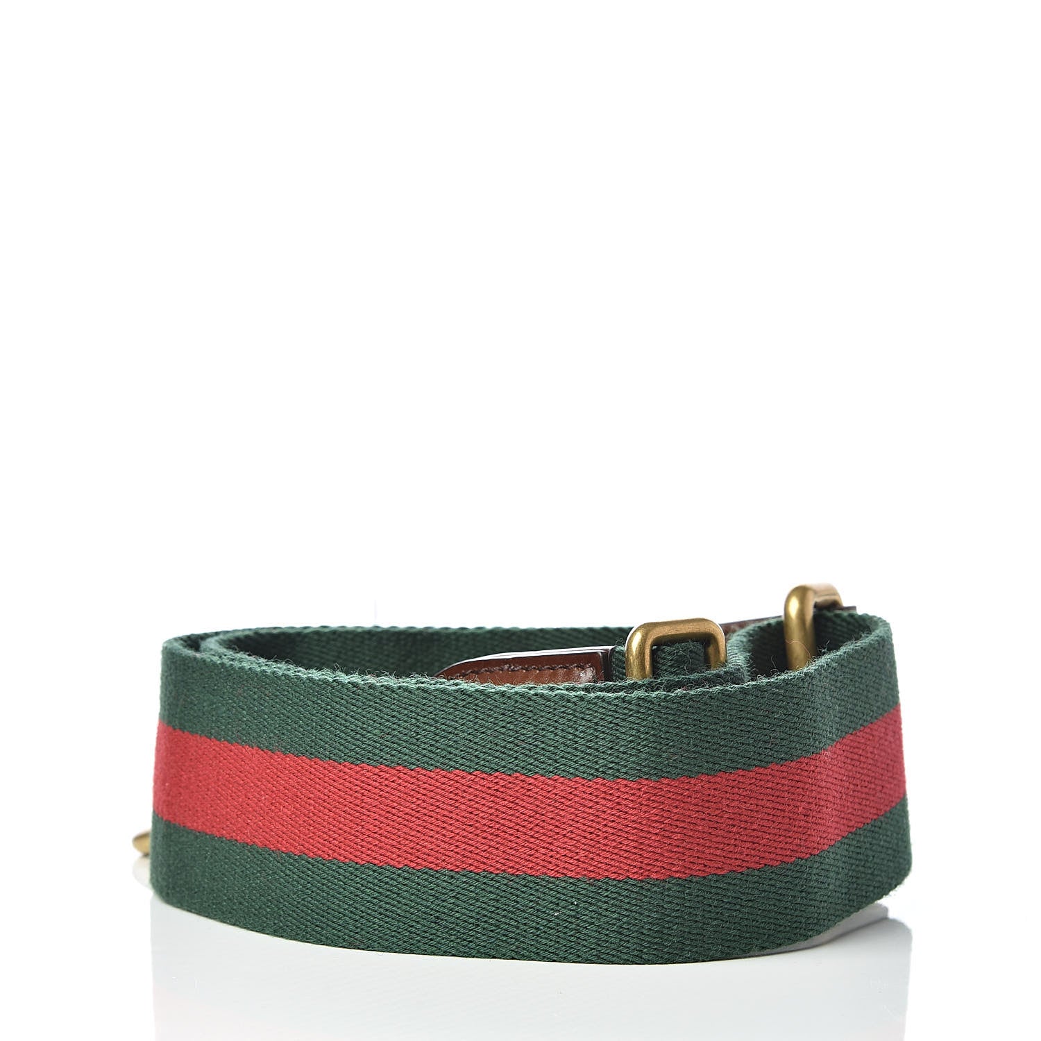 Gucci Canvas Web Shoulder Strap Green Red 2 of 3