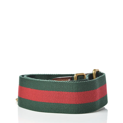 Gucci Canvas Web Shoulder Strap Green Red 2 of 3
