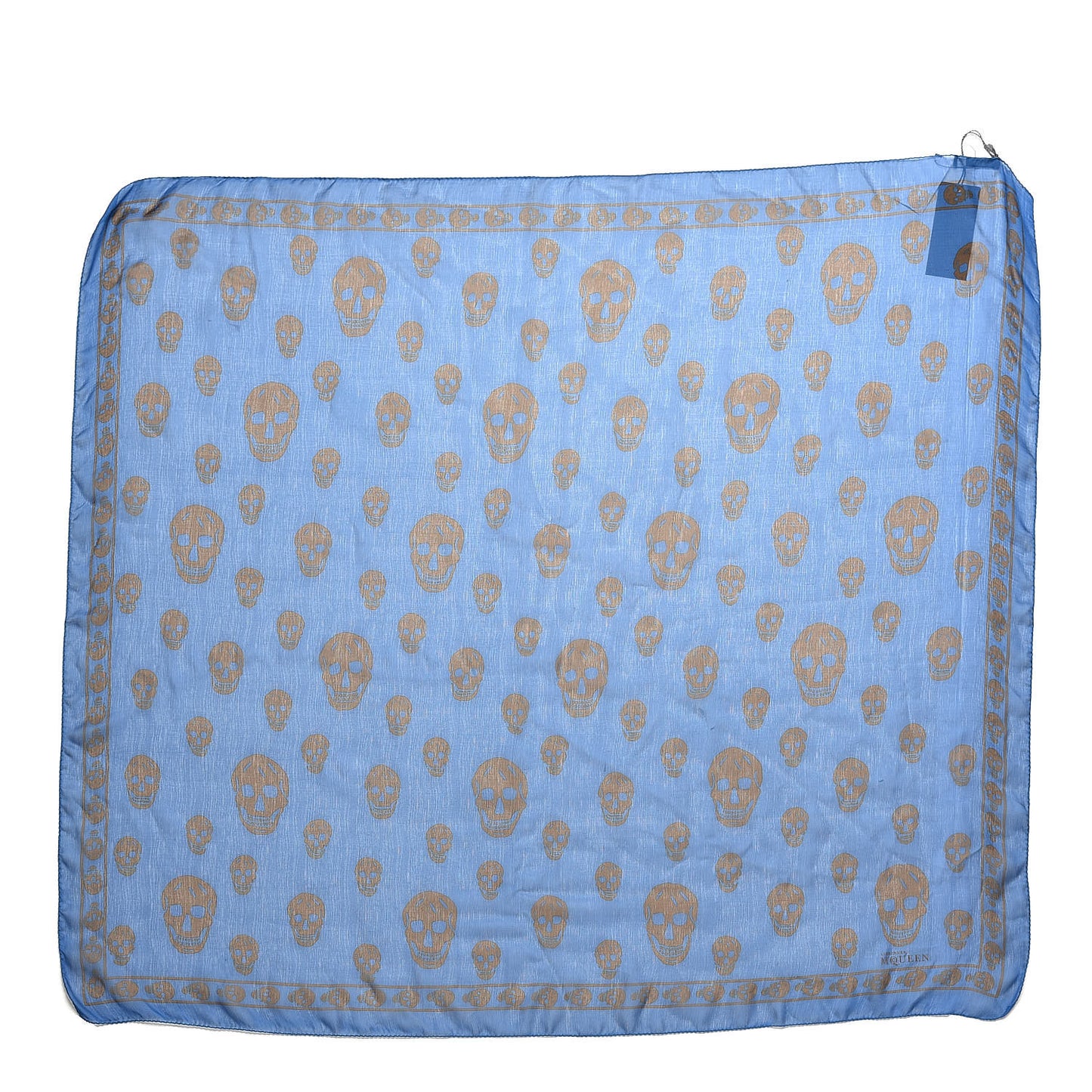 Silk Chiffon Skull Scarf Blue