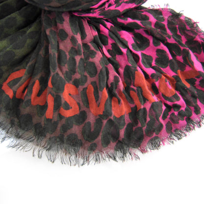 Louis Vuitton Cashmere Silk Leopard Blurry Leo Stole Kaki 4 of 7